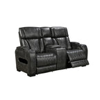 2 Seater Electric Air Leather Dark Grey Recliner