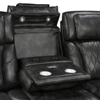 2 Seater Electric Air Leather Dark Grey Recliner