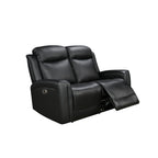 2 Seater Electric Leather/PVC Black Recliner