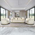 3+1+1 Seater Sofa Set Beige Velvet Fabric