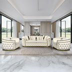 3+1+1 Seater Sofa Set Beige Velvet Fabric