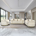 3+2+1 Seater Sofa Set Beige Velvet Fabric