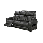 3-1-1 Seater Electric Air Leather Dark Grey Recliner Set