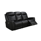 3-1-1 Seater Electric Leather/PVC Black Recliner Set