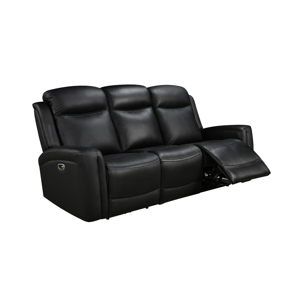 3-2 Seater Electric Leather/PVC Black Recliner Set