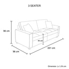 Milano 3-2 Seater Sofa Set Polyester Fabric Multilayer Two Pillows Attached Individual Pocket Spring