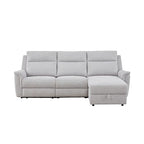 Fabric Electric Recliner Grey Chaise Sofa with Storage