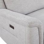 Fabric Electric Recliner Grey Chaise Sofa with Storage