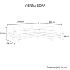 Vienna Sofa Faux Leather 5 Seater Grey