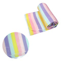 Funky Cute Polar Fleece Throw Rug Pastel Stripes