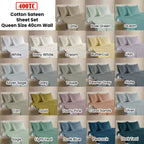 400TC 100% Cotton Sateen Premium Sheet Set 40cm Wall Dark Teal Queen