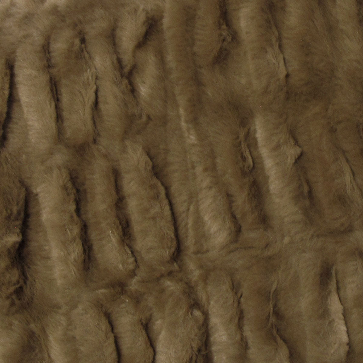 Harper Soft Ruched Pattern Faux Fur Throw Rug 127 x 152 cm Brown