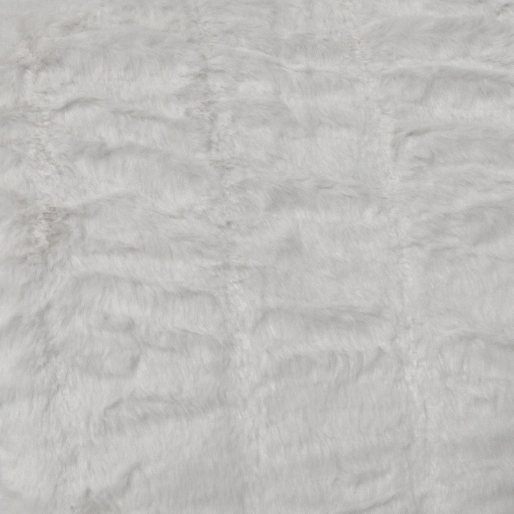 Harper Soft Ruched Pattern Faux Fur Throw Rug 127 x 152 cm White
