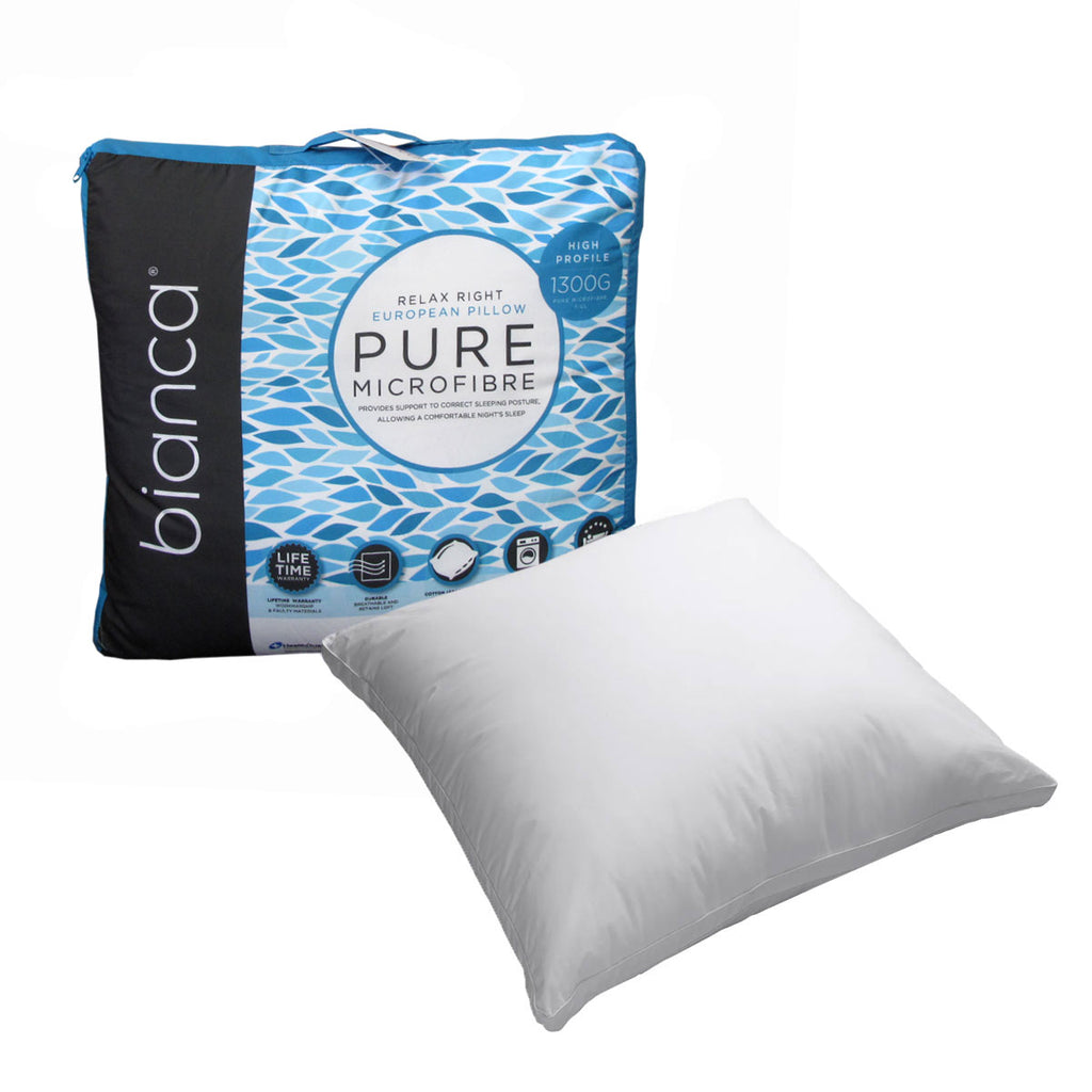 Bianca 1300g Relax Right Pure Microfiber European Pillow 65 x 65cm