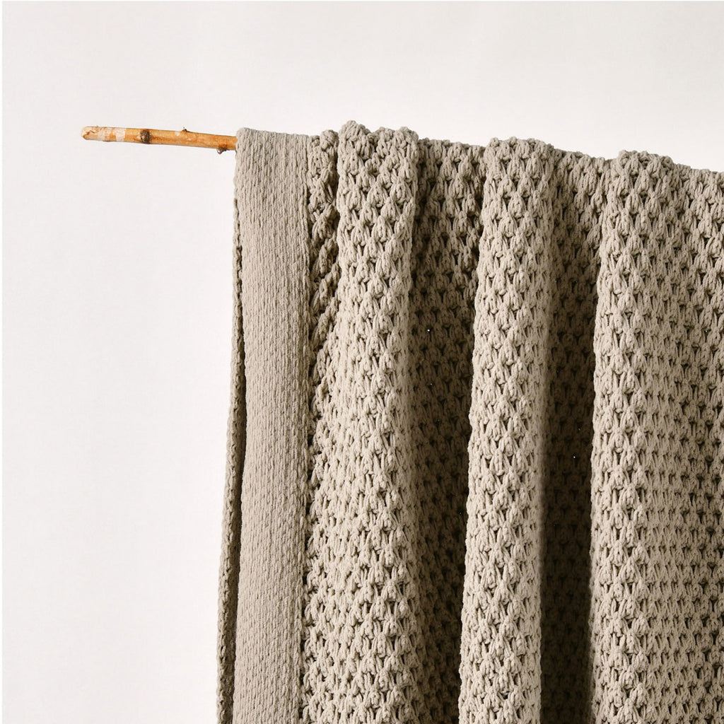 Bianca Sofala Taupe Polyester Chenille Throw Rug 130 x 170 cm