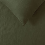 Vintage Design Homewares 100% Linen Olive Sheet Set Super King