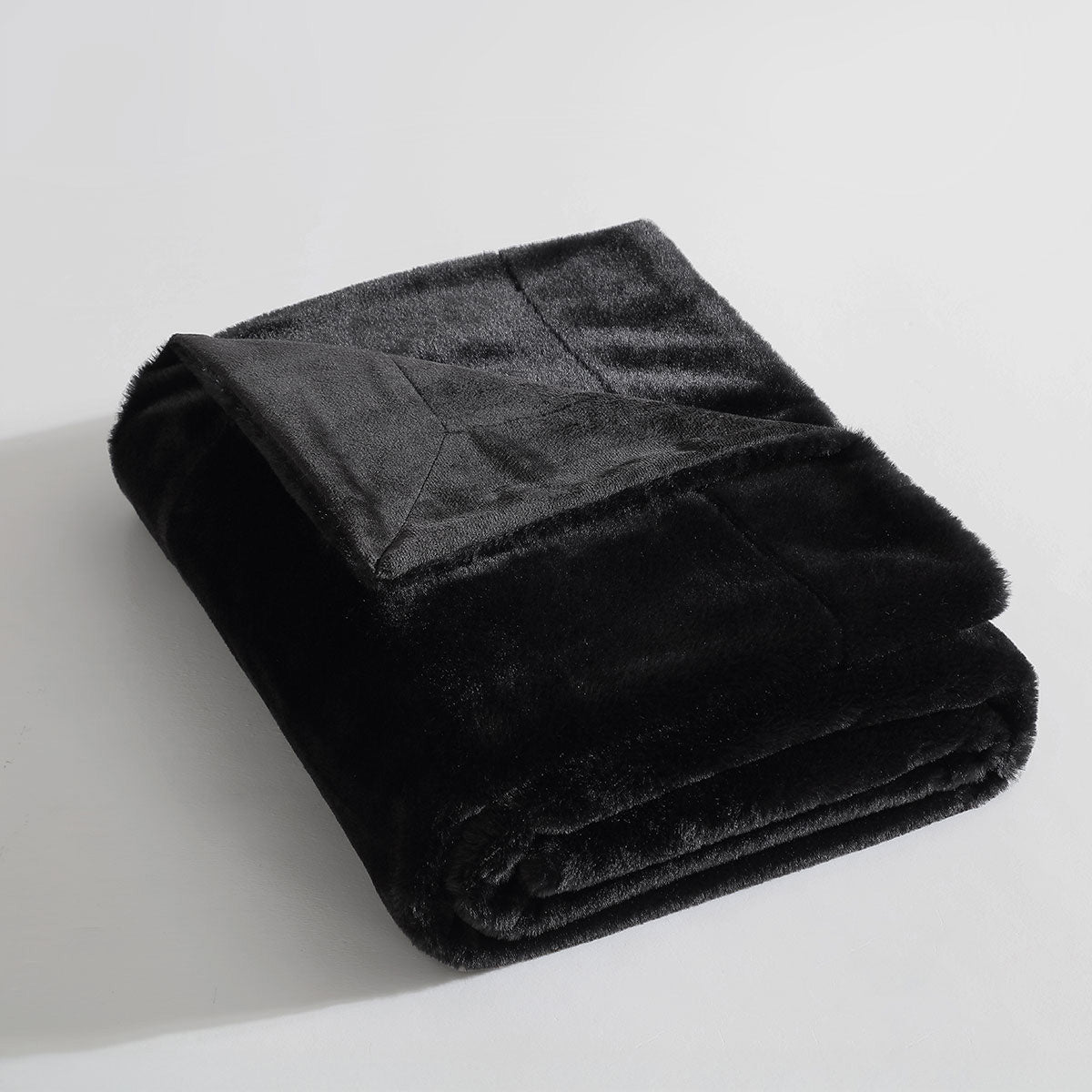 Ardor Benz Faux Fur Soft Plush Throw Rug 130x170cm Black