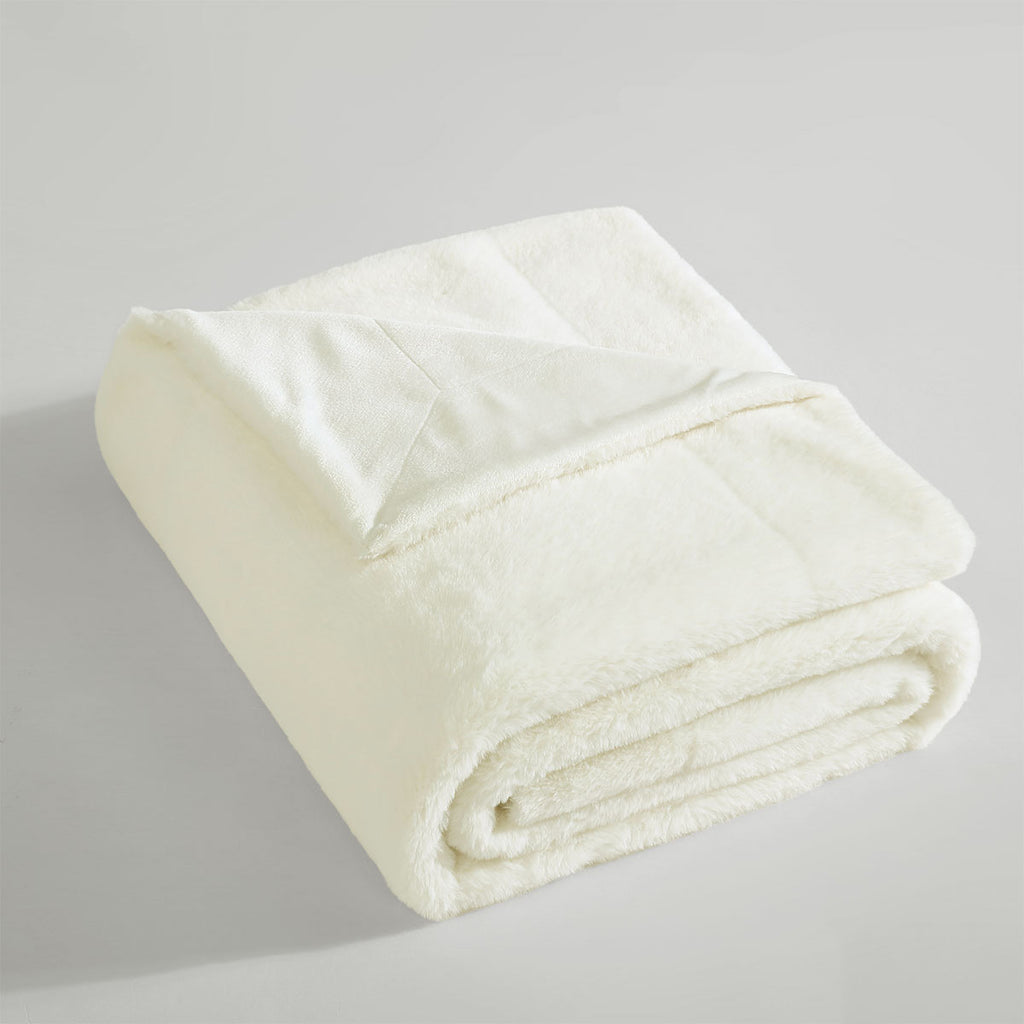 Ardor Benz Faux Fur Soft Plush Throw Rug 130x170cm Cream