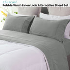 Ramesses Charcoal Pebble Wash Linen Look Alternative Sheet Set King
