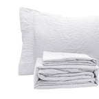 Ramesses White Pebble Wash Linen Look Alternative Sheet Set Single