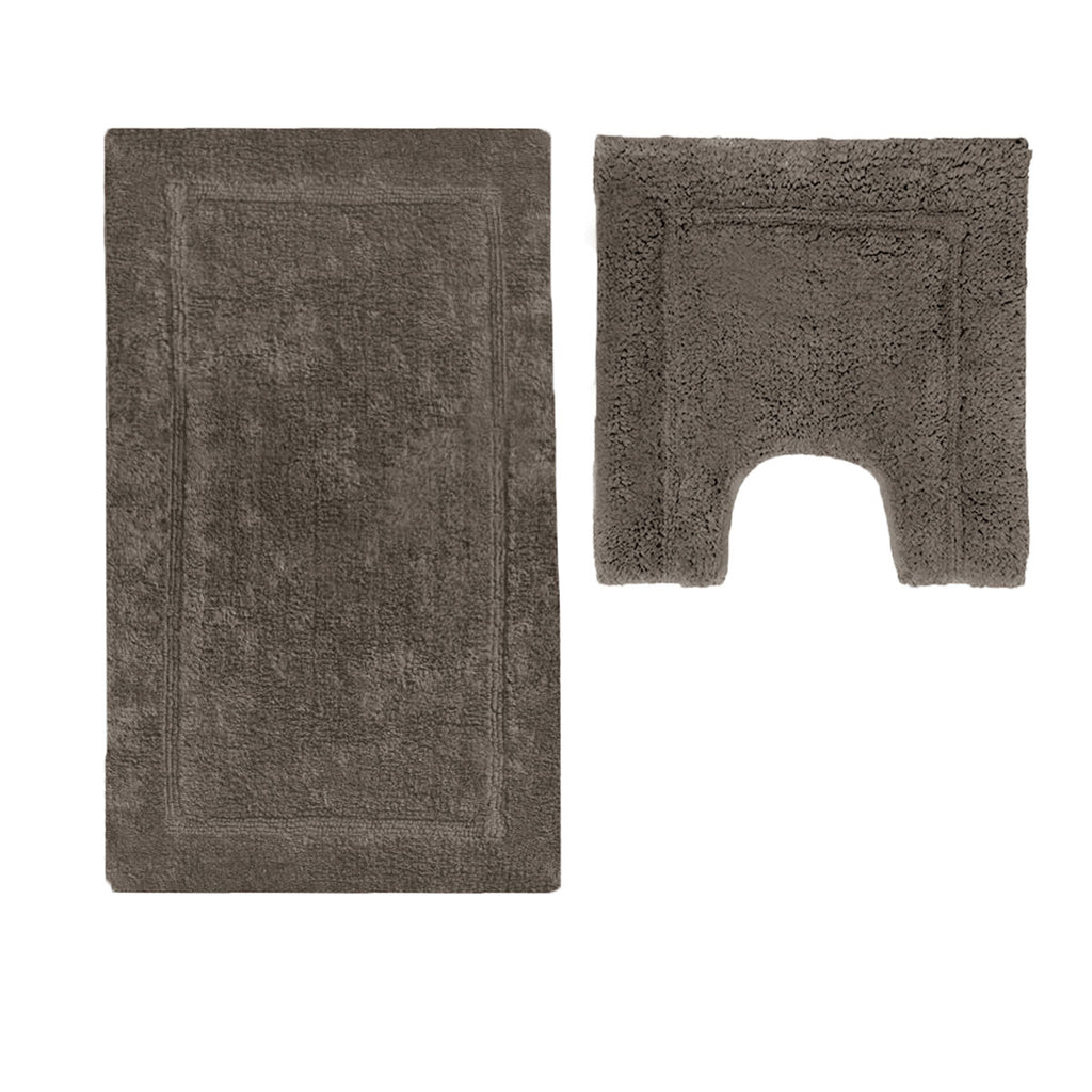 2200GSM 2 Pce Axel 100% Cotton Bath Mat Set Chocolate