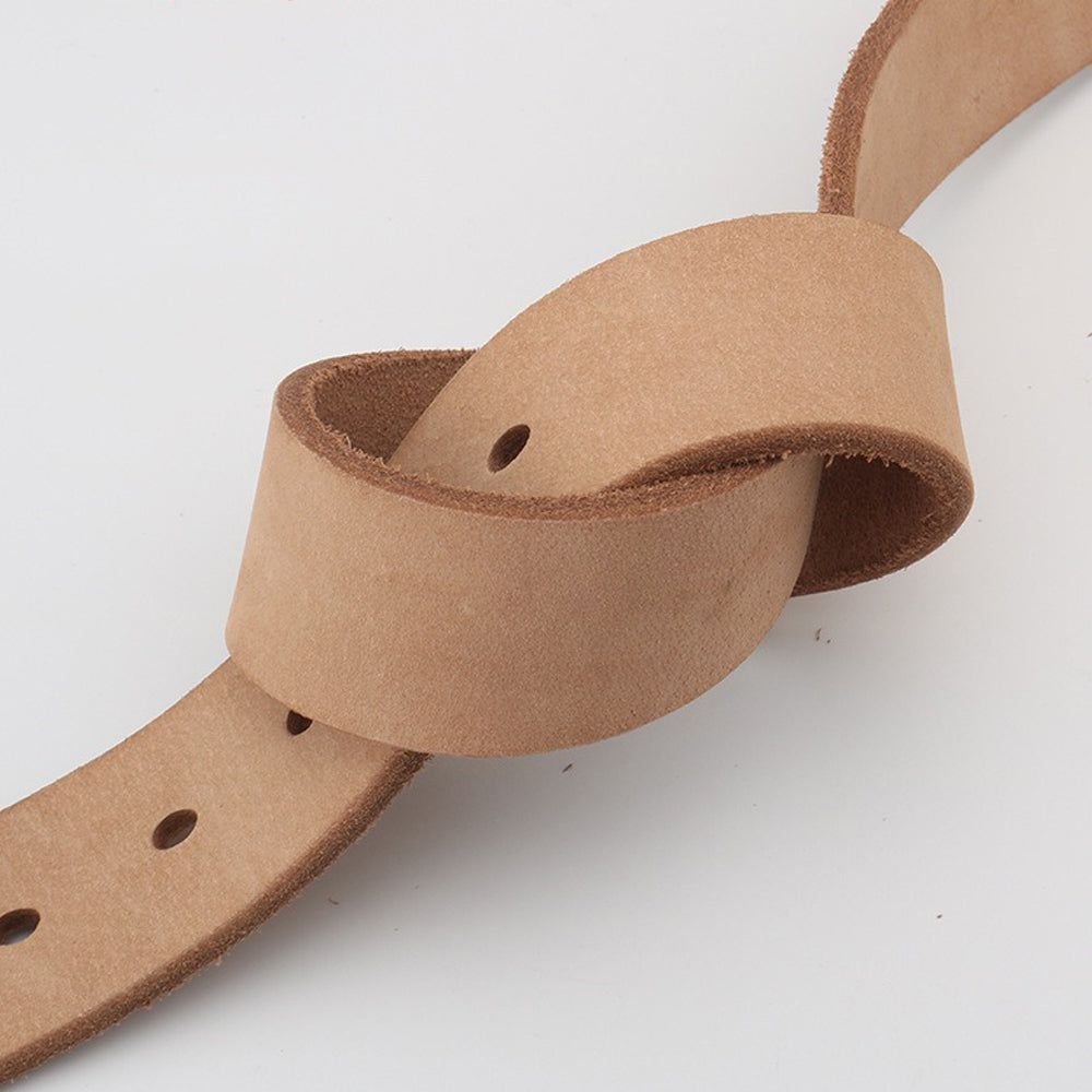 Men's Genuine Leather Belt Full Grain Cowhide Belt with Detachable Buckle (130cm)