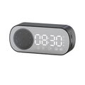 Wireless Bluetooth Speaker Alarm Clock Music Radio Player Timer Hands-Free Calling (Black)