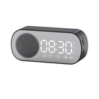 Wireless Bluetooth Speaker Alarm Clock Music Radio Player Timer Hands-Free Calling (Black)