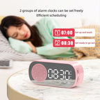 Wireless Bluetooth Speaker Alarm Clock Music Radio Player Timer Hands-Free Calling (Black)