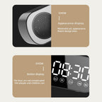 Wireless Bluetooth Speaker Alarm Clock Music Radio Player Timer Hands-Free Calling (Black)