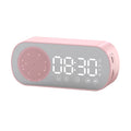 Wireless Bluetooth Speaker Alarm Clock Music Radio Player Timer Hands-Free Calling (Pink)