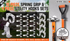 HORUSDY Spring Grip Mop & Broom Holder Wall Mounted Garden Tools Storage Clip