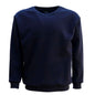 New Adult Unisex Plain Pullover Fleece Jumper Mens Long Sleeve Crew Neck Sweater, Navy, L