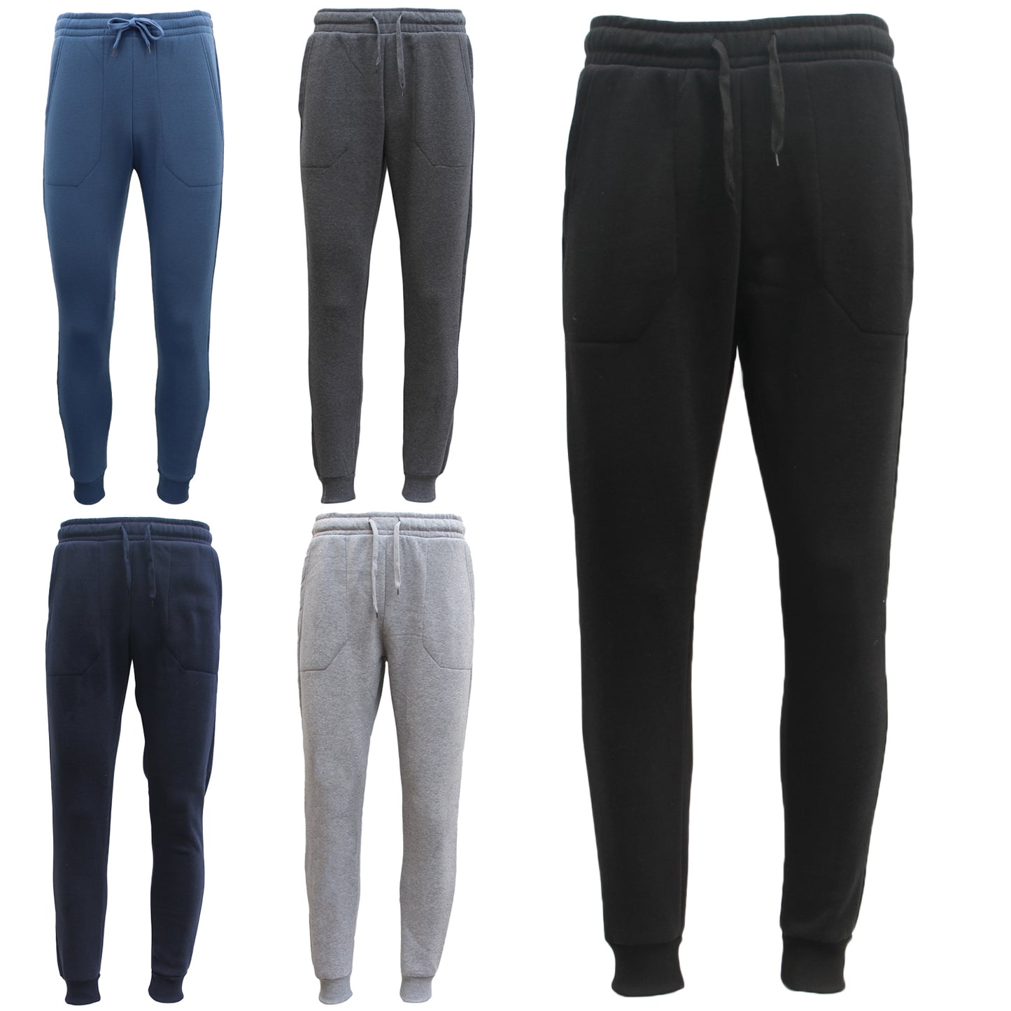 Mens Unisex Fleece Lined Sweat Track Pants Suit Casual Trackies Slim Cuff XS-6XL, Light Grey, S