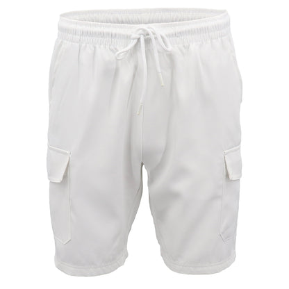 Men's Cargo Shorts 4 Pockets Cascual Work Trousers Active Pants Elastic Waist, Navy, L