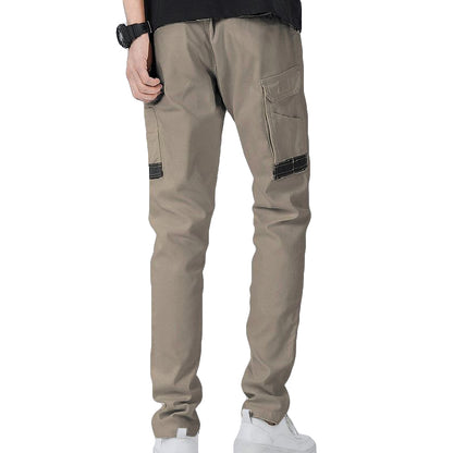 Men's Cotton Drill Cargo Work Pants UPF 50+ 13 Pockets Tradies Workwear Trousers, Khaki, 36
