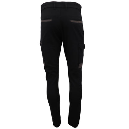 Men's Cotton Drill Cargo Work Pants UPF 50+ 13 Pockets Tradies Workwear Trousers, Navy, 30