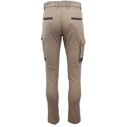 Men's Cotton Drill Cargo Work Pants UPF 50+ 13 Pockets Tradies Workwear Trousers, Navy, 34