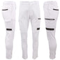 Men's Cotton Drill Cargo Work Pants UPF 50+ 13 Pockets Tradies Workwear Trousers, White, 28