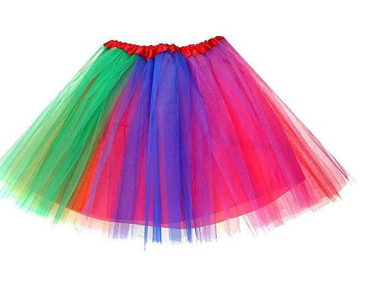 New Adults Tulle Tutu Skirt Dressup Party Costume Ballet Womens Girls Dance Wear, Rainbow_I (6 Colours), Adults