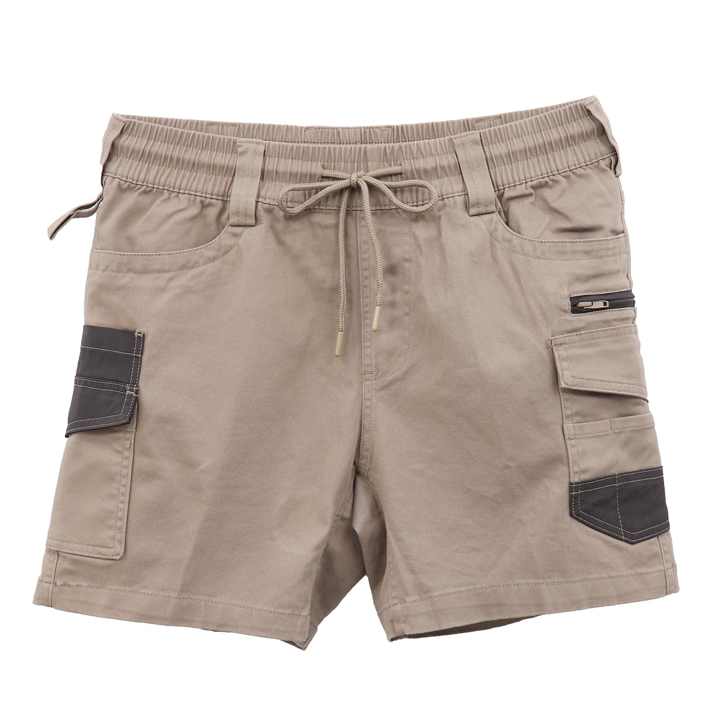 Mens Cargo Cotton Work Shorts 10 Pockets Tradies Utility Pants Workwear Trousers, Khaki, 28