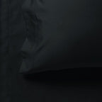 1000TC Ultra Soft Single Size Bed Black Flat & Fitted Sheet Set