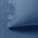 1000TC Single Size Bed Soft Flat & Fitted Sheet Set Greyish Blue