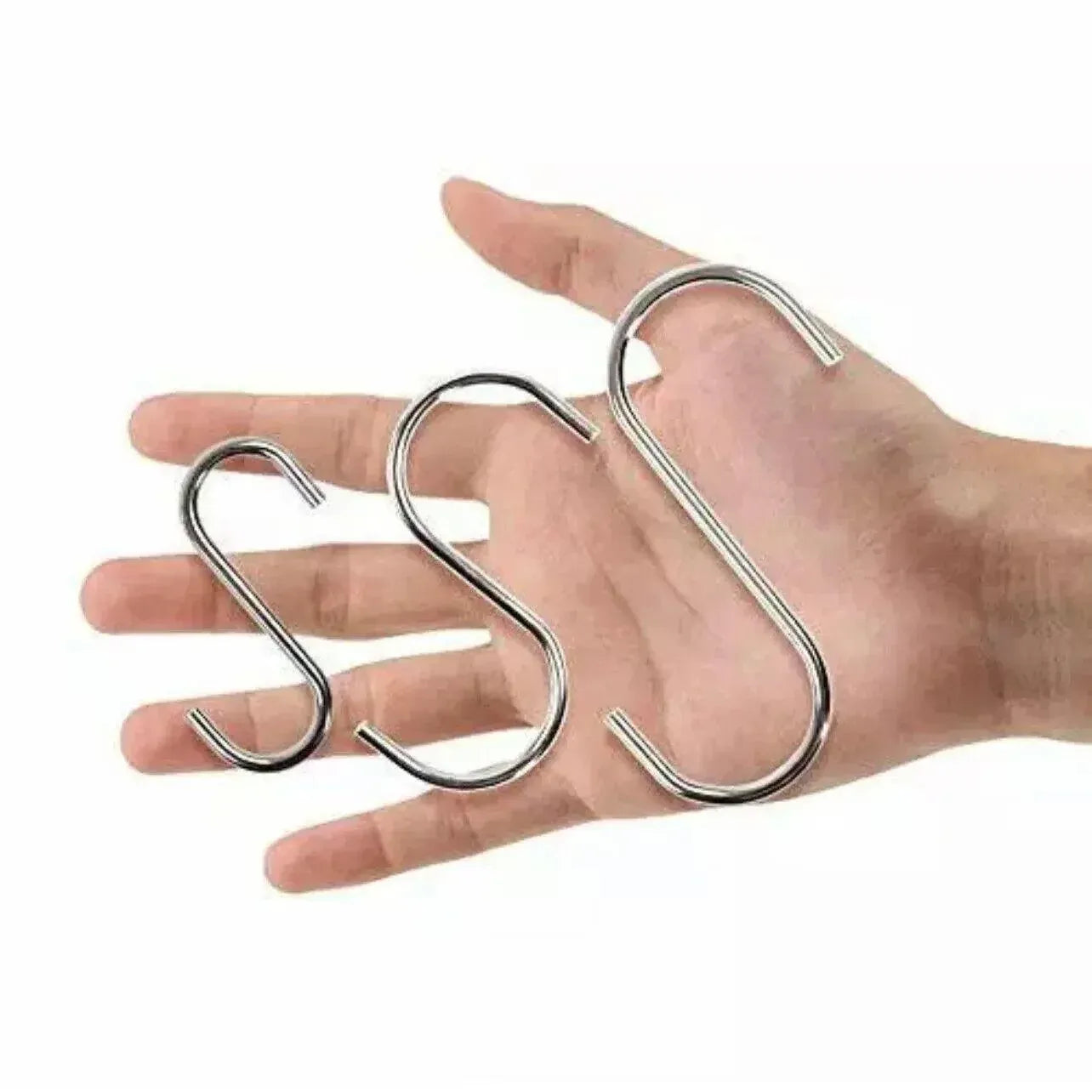 12cm Stainless Steel S Shape Hooks Kitchen Hanger Rack Clothes Hanging Plant Holders - 20PCS