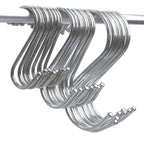 12cm Stainless Steel S Shape Hooks Kitchen Hanger Rack Clothes Hanging Plant Holders - 10PCS