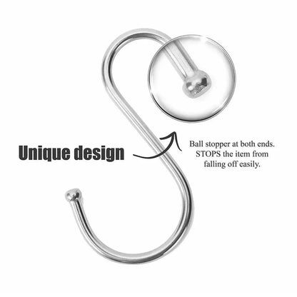 12cm Stainless Steel S Shape Hooks Kitchen Hanger Rack Clothes Hanging Plant Holders - 10PCS