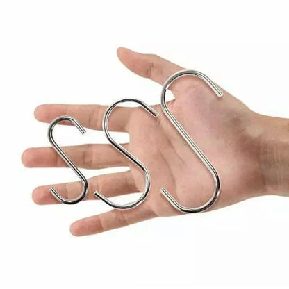 12cm Stainless Steel S Shape Hooks Kitchen Hanger Rack Clothes Hanging Plant Holders - 10PCS