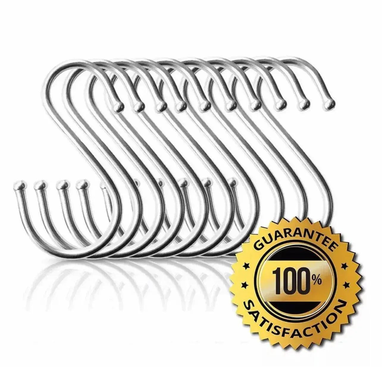12cm Stainless Steel S Shape Hooks Kitchen Hanger Rack Clothes Hanging Plant Holders - 10PCS