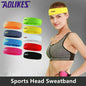 Aolikes Headbands Sweatband Cotton Hair Gym Yoga Stretch Sport Sweat Band - Yellow
