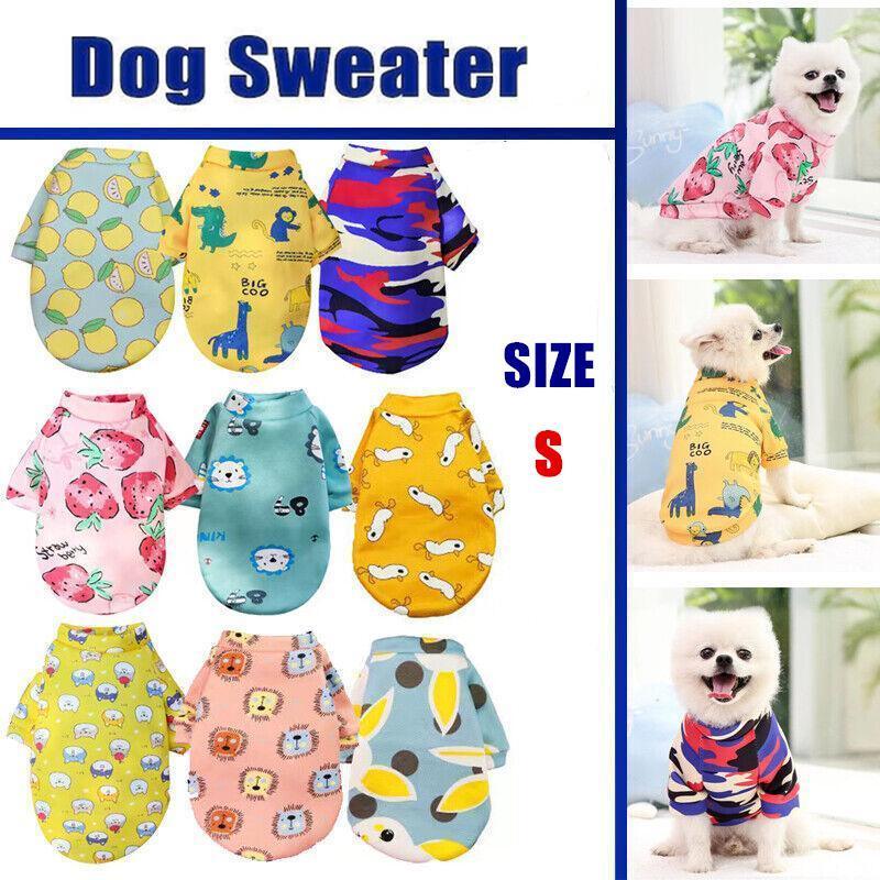 S Size Cute Pet Dog Warm Jumper Sweater Clothes Cat Knitwear Knitted Coats Winter - Green Lemon